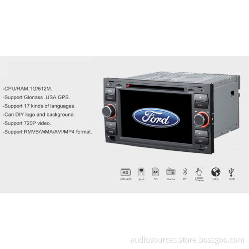7 Inch HD TFT LCD 2 DIN Car DVD for Ford with 3G Function (AS-8606S)